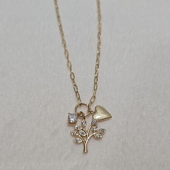 Gold Tree Pendant Necklace - Picture 3 of 4